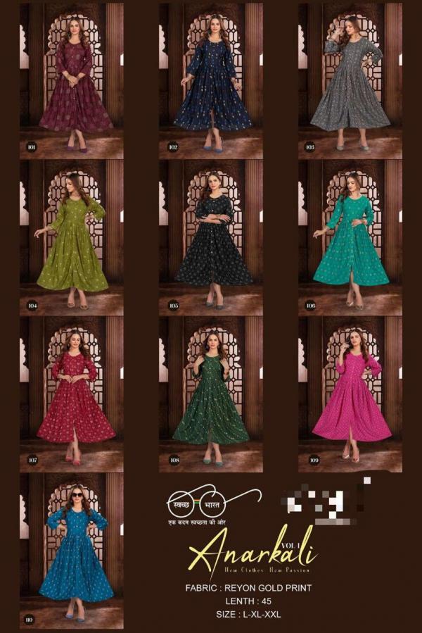 Trendy New Anarkali Vol 1 Rayon Designer Exclusive Kurti Collection